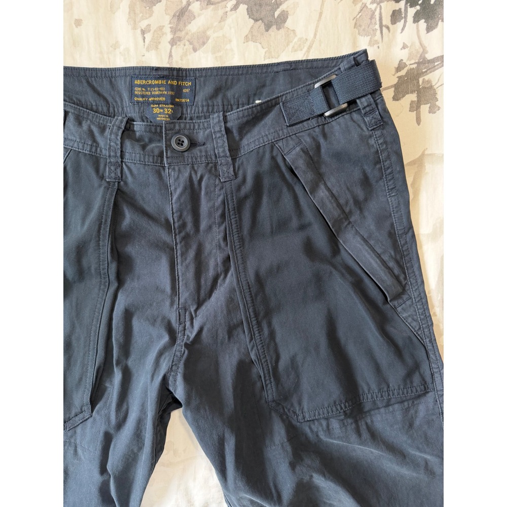 Abercrombie and Fitch Mens Slim Straight Cargo Pants Navy Blue 30x32 Utility